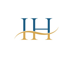 Initial letter IH, IH letter logo design