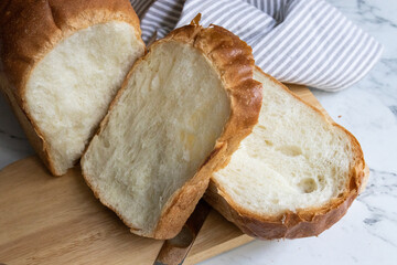 Close up sliced White Bread 