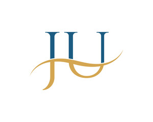 Initial letter JU, JU letter logo design