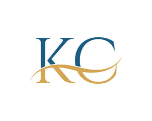 Initial letter KC, KC letter logo design