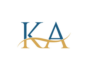 Initial letter KA, KA letter logo design