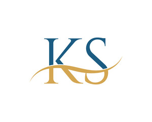 Initial letter KS, KS letter logo design