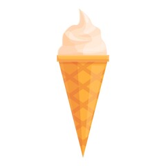 Takeaway vanilla ice cream icon. Cartoon of Takeaway vanilla ice cream vector icon for web design isolated on white background