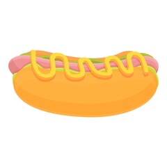 Fresh hot dog icon. Cartoon of Fresh hot dog vector icon for web design isolated on white background