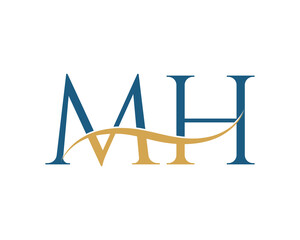 Initial letter MH, MH letter logo design