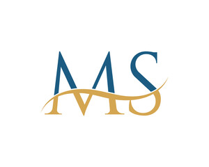 Initial letter MS, MS letter logo design