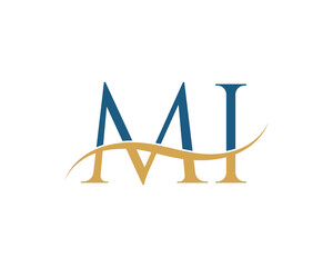Initial letter MI, MI letter logo design