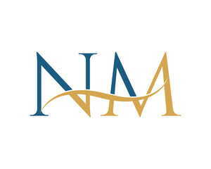 Initial letter NM, NM letter logo design