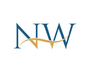Initial letter NW, NW letter logo design