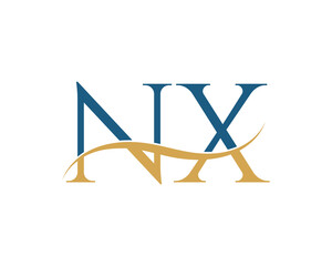 Initial letter NX, NX letter logo design