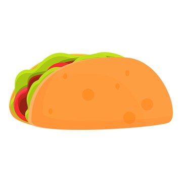 Takeaway taco icon. Cartoon of Takeaway taco vector icon for web design isolated on white background