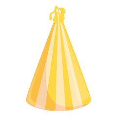 Party hat yellow icon. Cartoon of Party hat yellow vector icon for web design isolated on white background