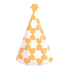 Party hat with big stars icon. Cartoon of Party hat with big stars vector icon for web design isolated on white background
