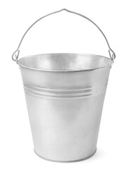 Metal bucket on a white background. Isolated