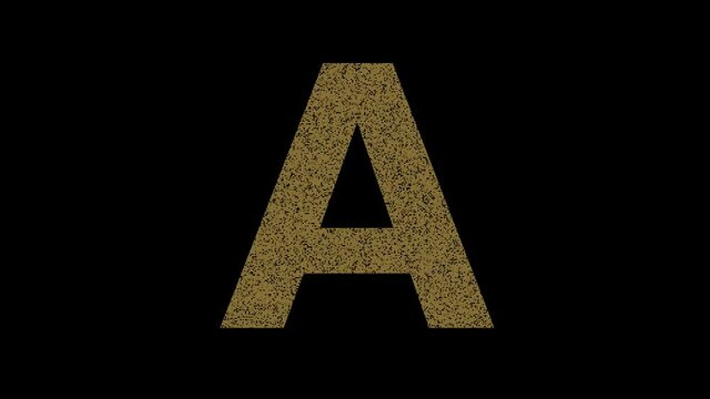Alphabet Gold Letters Gold Particles Letters Golden alphabet.Letter A with golden texture