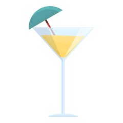 Tropical fruit cocktail icon. Cartoon of Tropical fruit cocktail vector icon for web design isolated on white background