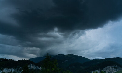 clouds over the mountains