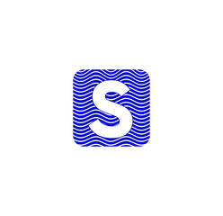 S letters on waves. S and waves. S company initial letter logo vector.