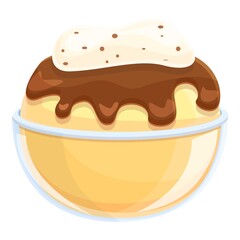 Ice cream with nuts icon. Cartoon of Ice cream with nuts vector icon for web design isolated on white background