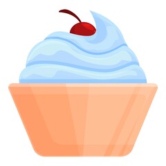 Blue ice cream icon. Cartoon of Blue ice cream vector icon for web design isolated on white background