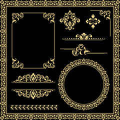 Vintage Set. Floral elements for design monograms, invitations, frames, menus and labels. Graphic design of the website, cafes, boutiques, hotels, wedding invitations.