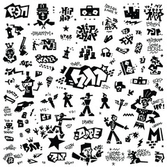 rap music icon set , design element