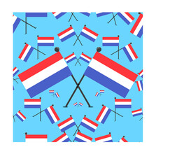 Vector Illustration of Pattern Netherlands Flags and Color Background.