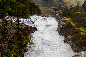 Torrent in river after storm