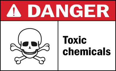 Toxic chemicals danger sign. Chemical warning signs and symbols.