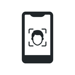 mobile face detection icon design vector