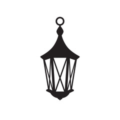 Vector isolated illustration of english hanging lantern silhouette