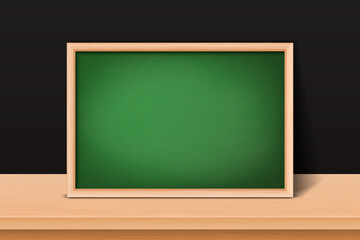 Vector 3d Realistic Blank Green Chalkboard, Wooden Frame Closeup Isolated on Transparent Background. Chalkboard Design Template, Mockup. Empty Board for Classroom, Restaurant Menu. Front View