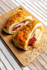 Typical Brazilian snack with white background.