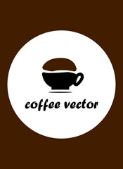 coffee cup vector icon drawn with coffee beans
