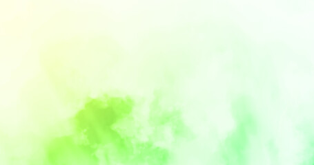 Cloud background. Sky with the cloud. Green and yellow background and texture. 3d rendering.