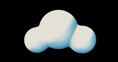 Shapes abstract cloud. 3d rendering of Cloud. Cloud cartoon.	