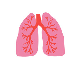 Lungs healthy person icon - stock vector