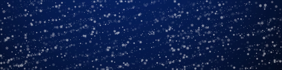 Fototapeta na wymiar Beautiful snowfall Christmas background. Subtle fl