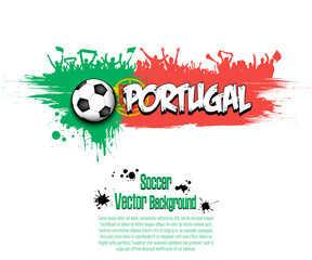 Flag of Portugal and soccer fans