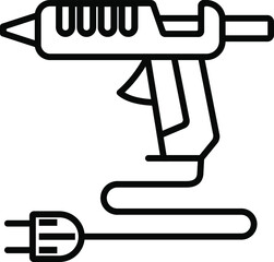 Hot glue gun loaded with glue stick vector illustration.