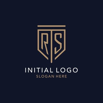 RS initial logo monogram with simple luxury shield icon design
