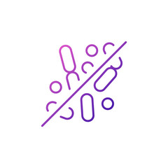 Antimicrobial material quality outline icon. Antiseptic fabric feature. Textile industry. Fiber type