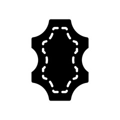 Leather material glyph icon. Fabric feature. Different properties of fiber. Black symbol