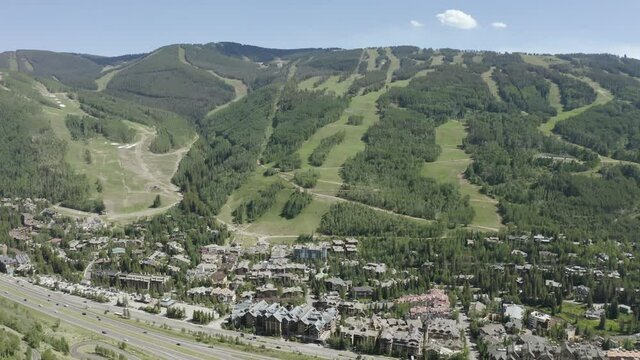 4k Aerial Drone Footage - Vail Colorado in Summer.  Colorado Rocky Mountains