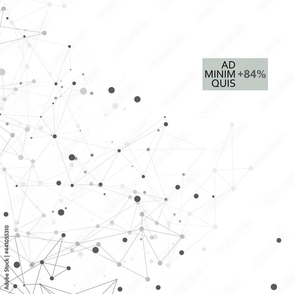 Aufkleber Network technology background. Abstract polygonal with connecting dots and lines