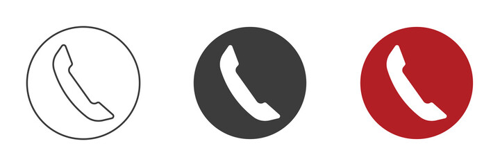 Telephone, communication. Icon in flat style. Phone icons set. Vector illustration