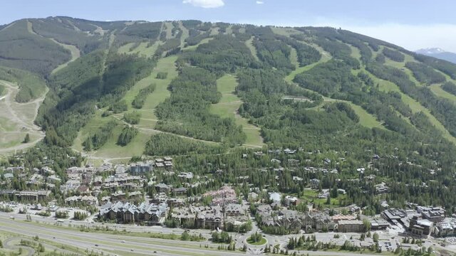 4k Aerial Drone Footage - Vail Colorado in Summer.  Colorado Rocky Mountains