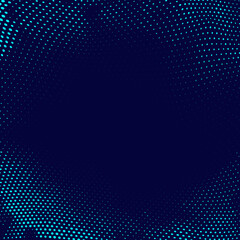 Abstract Modern Background with Halftone Element and Blue Neon Color