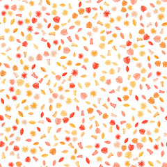 Summer tropical leaves isolated on white background. Seamless pattern. Vector Illustration