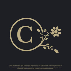 Circular Letter C Monogram Luxury Logo Template Flourishes. Suitable for Natural, Eco, Jewelry, Fashion, Personal or Corporate Branding.